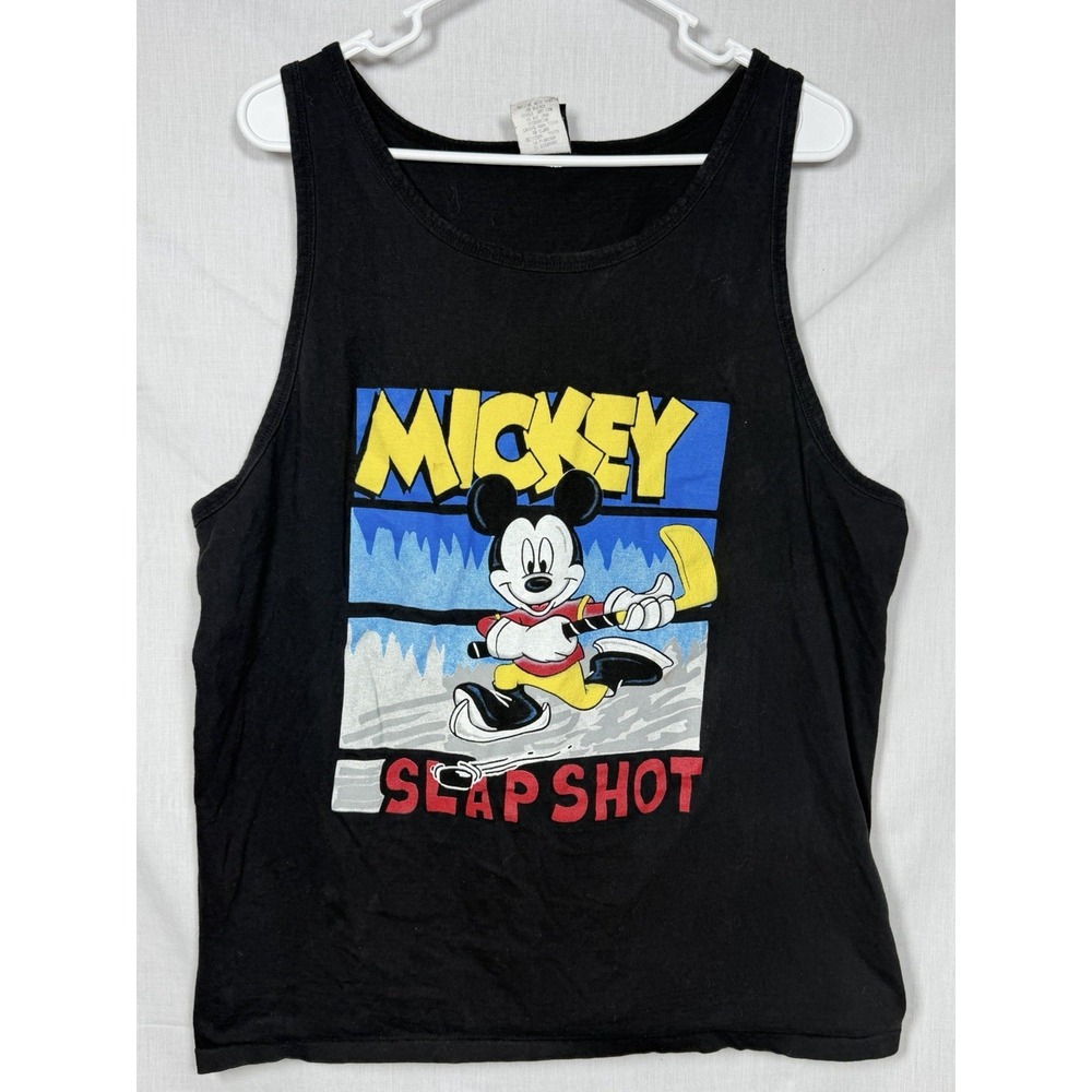 Vintage Mickey Mouse "Slap Shot" Tank Top Mickey Unlimited 90s‎ Disney